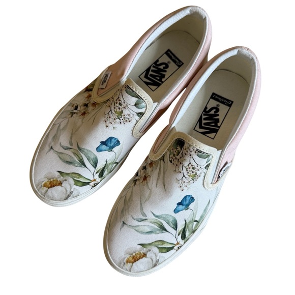 Vans Customs Floral Slip Ons - Picture 1 of 15